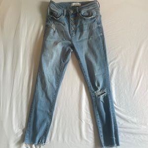 KanCan High Rise Women’s Button Fly Distressed Super Skinny Jeans